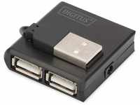 DIGITUS USB-Hub - 4 Ports - High-Speed USB 2.0 - 480 MBit/s - Kompaktes Gehäuse -