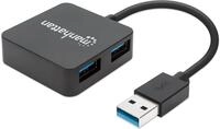 Manhattan USB 3.0 Hub (4 Ports Stromversorgung &uuml;ber USB) 162296 schwarz