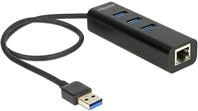 DeLock HUB USB 3.0 3 Port extern + 1 x Gigabit LAN Port schwarz