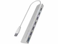 Icy Box IB-AC6701 7-fach USB 3.0 Hub mit integriertem USB-Kabel und Aluminium