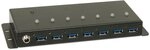 LINDY 43128 Metall 7 Port USB 3.0-Hub Schwarz, USB 3.0 Industrie Hub 7 Port