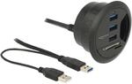 DeLOCK Kartenleser Tisch-Hub 3 Port USB 3.0