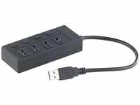 Xystec USB Schalter: USB-3.0-Hub mit 4 Ports, einzeln schaltbar, bis 5 Gbit/s...