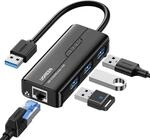 UGREEN USB 3.0 Hub 3 Port mit Gigabit Netzwerkadapter Lan RJ45 Ethernet Adapter