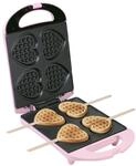Bestron Waffeleisen f&uuml;r Herzwaffeln am Stiel, Waffelmaker mit Antihaftbeschichtung