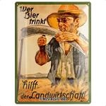 Nostalgic-Art Retro Blechschild, 30 x 40 cm, Wer Bier trinkt &ndash; Geschenk-Idee als