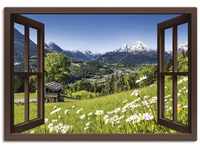 Artland Leinwandbild Wandbild Bild auf Leinwand 70x50 cm Wanddeko Fensterblick
