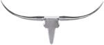 FineBuy Deko Geweih Bull M FB37875 Silber 100 cm Aluminium Design H&ouml;rner,