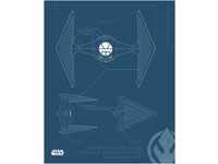 Komar Wandbild | Star Wars Blueprint Sith TIE-Fighter | Kinderzimmer, Jugendzimmer,