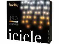 Twinkly Icicle – App-gesteuerte LED-Eiszapfen-Lichterkette mit 190 AWW (Bernstein,