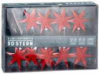 Spetebo Sternenlichterkette 240 cm mit 9 LED - rot - Weihnachts Lichterkette...