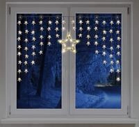 Spetebo LED Sternenvorhang 140x95 cm - 90 LED warm wei&szlig; - Fenster Deko Stern