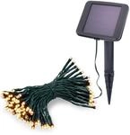 Esotec Solar Lichterkette, 10m, 100 LEDs, warmwei&szlig;, Zuleitung 2m, Akku, Solarmodul,