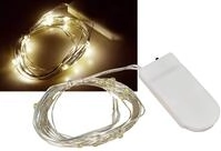 McShine LED Draht-Lichterkette | Micro | 20 LEDs, 2m, warmwei&szlig; | Batteriebetrieben,