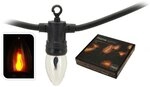 10 er E14 Lichterkette Strom Flammeneffekt Kamin Innen & Au&szlig;en Kabel schwarz...