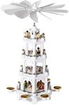 CASARIA Weihnachtspyramide aus Echtholz 4 Etagen | Selbstdrehend, Echtholz,