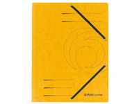 Herlitz 10843886 Einschlagmappe A4 aus Quality-Karton mit Gummizug, gelb