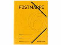 herlitz 11255593 Einschlagmappe A4 mit Gummizug, Postmappe, gelb, 1 Stück
