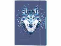 herlitz 50027972 Sammelmappe A4, Motiv: Wild Animals Wolf, 1 Stück