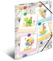 HERMA Sammelmappe A3 Kinder Holzoptik, Eckspanner-Mappe aus Pappe mit Kindergarten