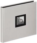 walther design Fotoalbum beige-grau 26 x 26 cm Leinen mit Cover-Ausstanzung, Black