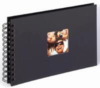 walther design Fotoalbum schwarz 23 x 17 cm Spiralalbum mit Cover-Ausstanzung, Fun