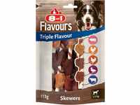 8in1 Triple Flavour Skewers Kaustangen für Hunde - Kausnacks mit extra viel Fleisch,