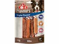 8in1 Triple Flavour Ribs Kaustangen für Hunde - Kausnacks mit extra viel Fleisch,