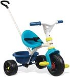 Smoby &ndash; Be Fun Dreirad blau &ndash; Kinderdreirad mit Schubstange, Sitz mit