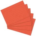 herlitz Karteikarten A6 14,9 x 10,9 cm, liniert, orange, 100 St&uuml;ck, f&uuml;r Schule,