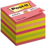 Post-it Sticky Notes Cube Neon Collection, Packung mit 1 Block, 450 Blatt, 76 mm x 76