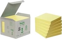Post-it Recycling Notes Kanariengelb, Packung mit 6 Bl&ouml;cken, 100 Blatt pro Block, 76