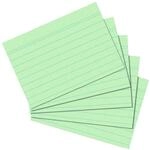 herlitz Karteikarten A6 14,9 x 10,9 cm, liniert, gr&uuml;n, 100 St&uuml;ck, f&uuml;r Schule,