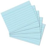 herlitz Karteikarten A6 14,9 x 10,9 cm, liniert, blau, 100 St&uuml;ck, f&uuml;r Schule,