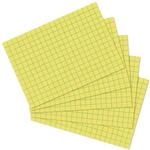 Herlitz 10901445 Karteikarte A6, kariert, gelb, 100 St&uuml;ck