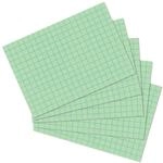 herlitz Karteikarten A6 14,9 x 10,9 cm, kariert, gr&uuml;n, 100 St&uuml;ck, f&uuml;r Schule,