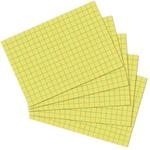 herlitz Karteikarten A7 10,6 x 7,5 cm, kariert, gelb, 100 St&uuml;ck, f&uuml;r Schule,