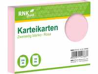 RNKVERLAG 114763 - Karteikarten blanko rosa, DIN A6, 1 Packung à 100 Karten