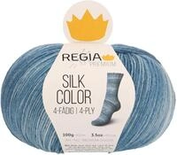 REGIA Premium Silk Color 9801634-00065 teal color Handstrickgarn, Sockengarn, 100g