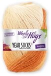Woolly Hugs Year Socks Fb. 09 SEP, 100g Sockenwolle mit dezentem Degrad&eacute; Farbverlauf