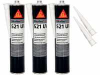 Sikaflex-521 UV witterungsbeständiger Haftstarker Dichtstoff, 300ml, Schwarz, 3 Set