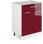 Vicco K&uuml;chenunterschrank R-Line, Rot Hochglanz, 60 cm mit Schublade, ohne
