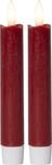 Star Trading LED Stabkerzen kurz Flamme 2er Set &ndash; Stabkerzen LED kurz in Rot, ca.