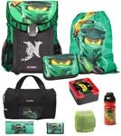 Familando - Schulranzen Set 9-teilig mit Sporttasche - Ninjago Gr&uuml;n - Ergonomisch,
