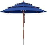 anndora Sonnenschirm 3 Etagen - 350 cm rund | sehr luftig, gr&uuml;n, rot, blau, natural