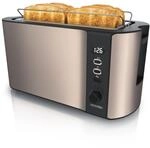 Arendo - Edelstahl Toaster Langschlitz 4 Scheiben - Defrost Funktion -