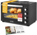 TZS First Austria - Minibackofen mit Kochplatten 45L 3200 W - Mini Backofen Pizzaofen