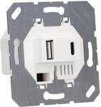 Jung USB-Ladeger&auml;t 15CAWW mit 2 USB-Buchsen Ports: 1&times; USB Typ A, 1 &times;Typ C (max.