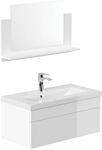 Home Deluxe - Badm&ouml;bel-Set - WANGEROOGE Big Wei&szlig; - Medium - inkl. Waschbecken...