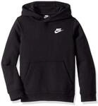 Nike Jungen Sportswear Club Hoody, Schwarz (Black/White), XS (122-128 CM)
